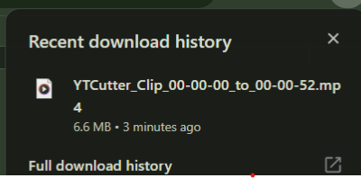 Trimmed YouTube Video Downloaded to Device Storage